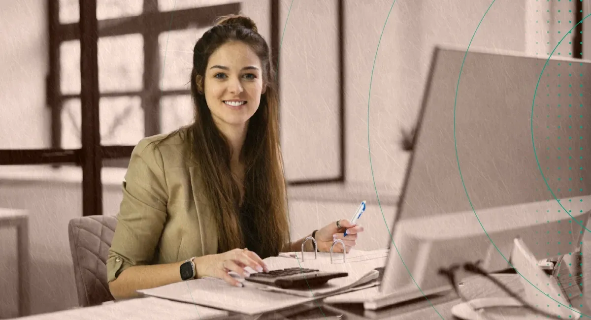 woman at work, offering outsourced bookkeeping